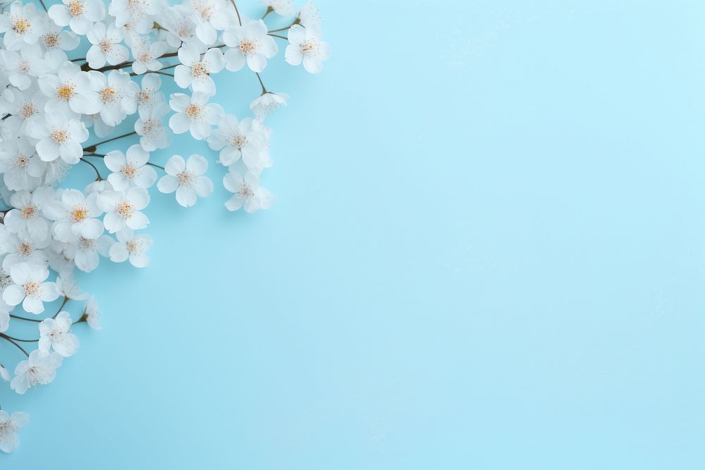 Light Blue background backgrounds blossom flower. AI generated Image by rawpixel.