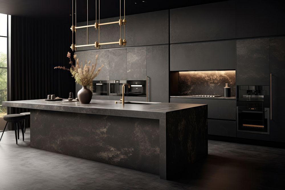 Modern glam style kitchen architecture countertop appliance. AI generated Image by rawpixel.