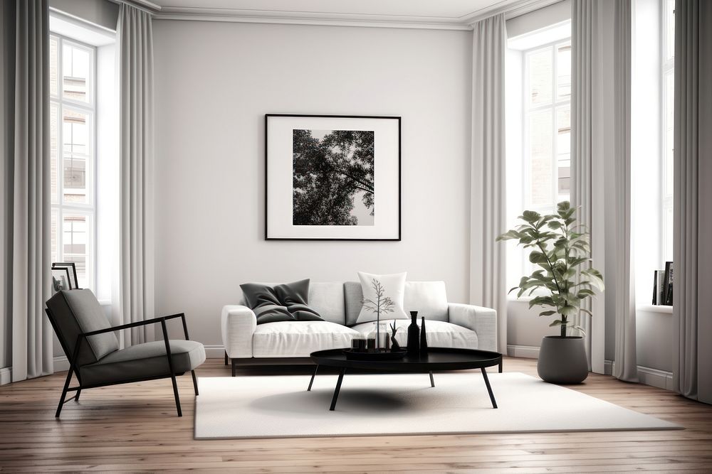 Scadinavian style living room architecture furniture building. AI generated Image by rawpixel.