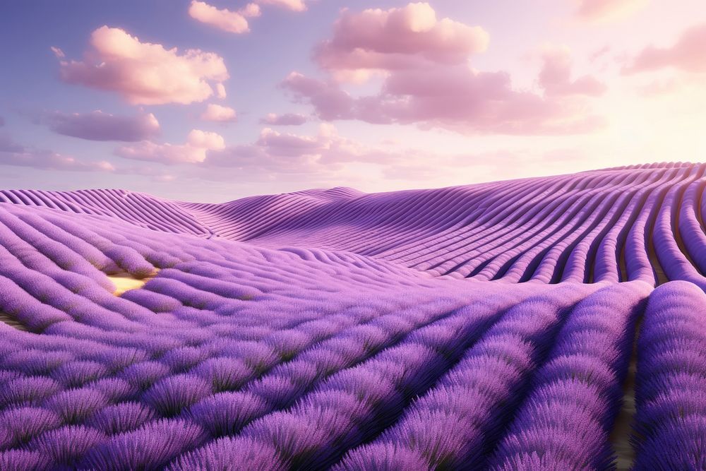 Lavender field outdoors nature flower. AI generated Image by rawpixel.