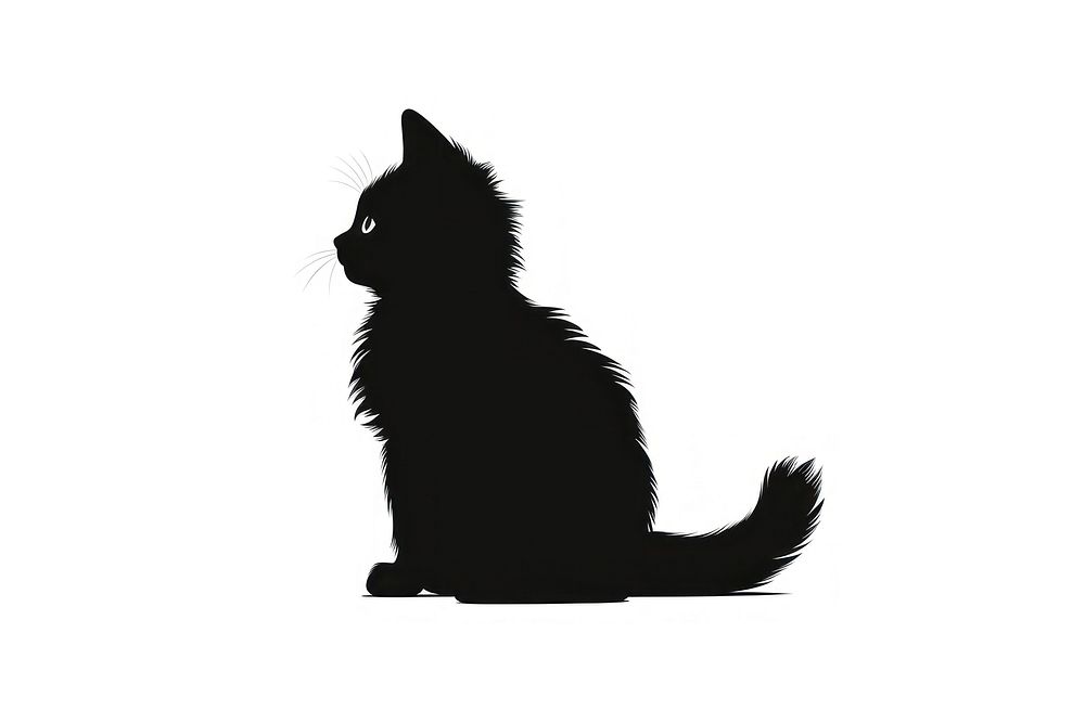 Kitten icon silhouette mammal. AI generated Image by rawpixel.