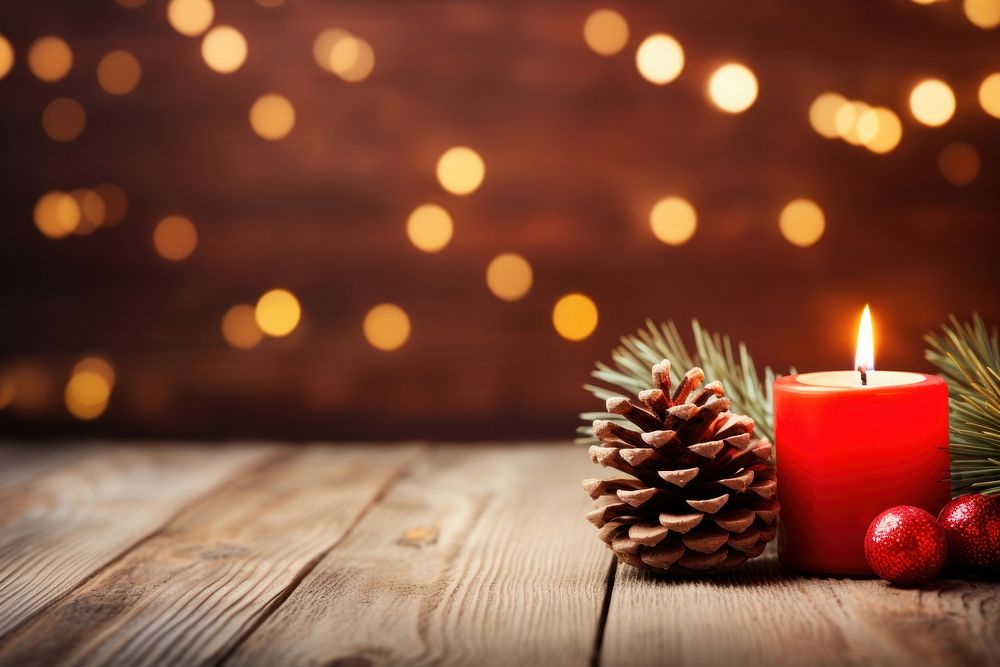 Christmas decoration candle pineapple wood. AI generated Image by rawpixel.