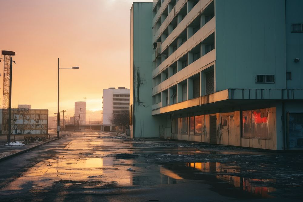 Vacant big hotel city architecture cityscape.