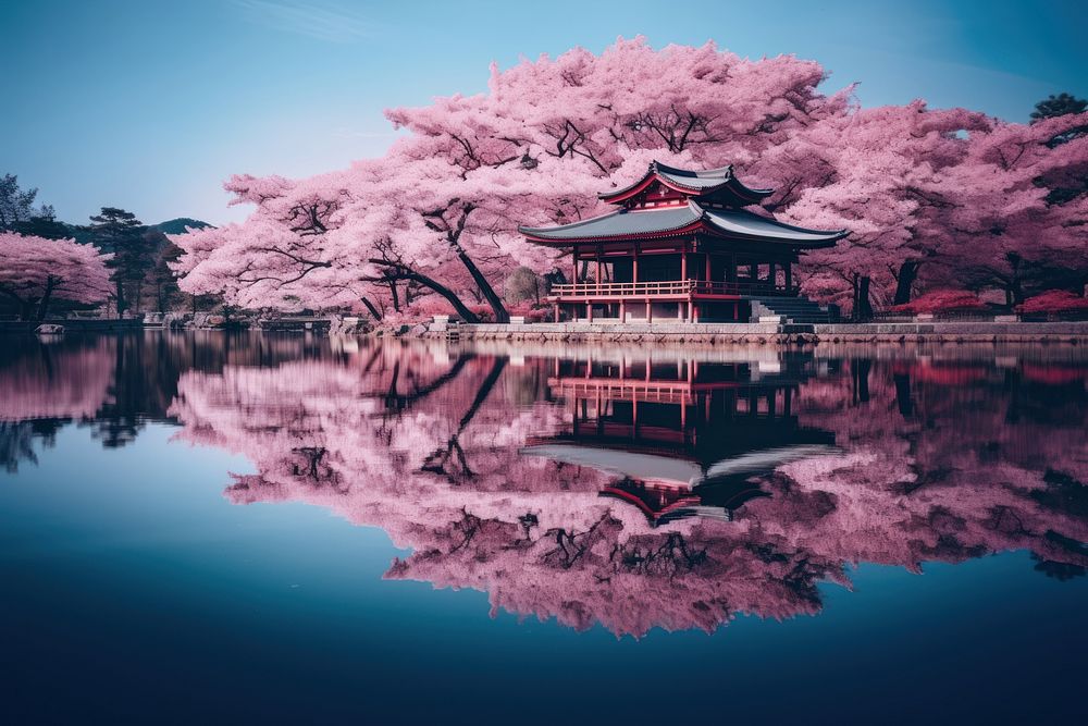 Blossom architecture building outdoors. AI generated Image by rawpixel.