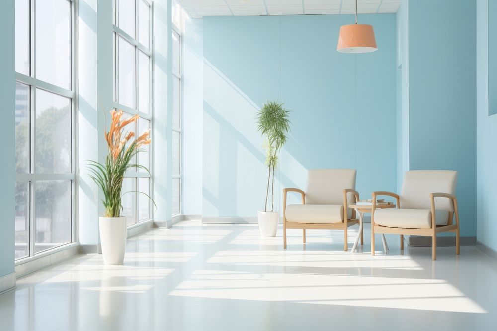 Hospital furniture architecture flooring. 