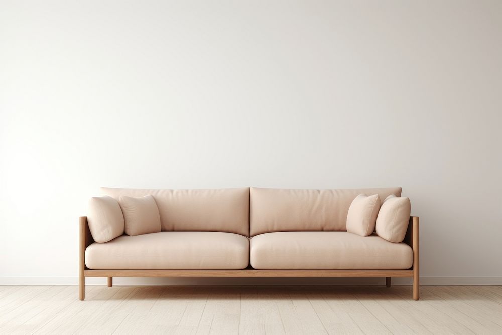 Beige couch architecture furniture cushion. 