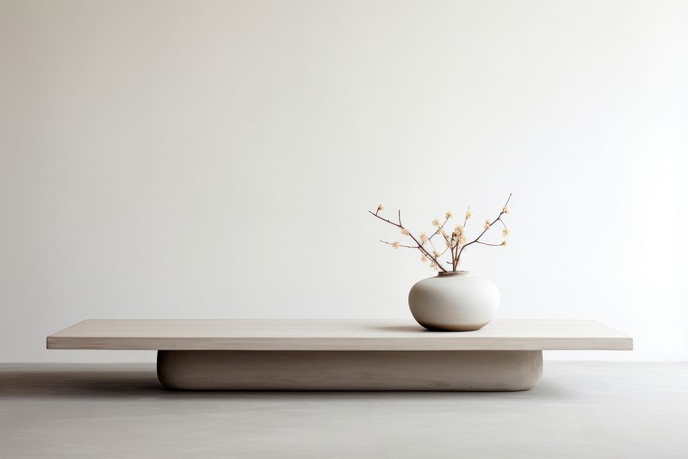 Coffee table furniture simplicity flooring. AI generated Image by rawpixel.