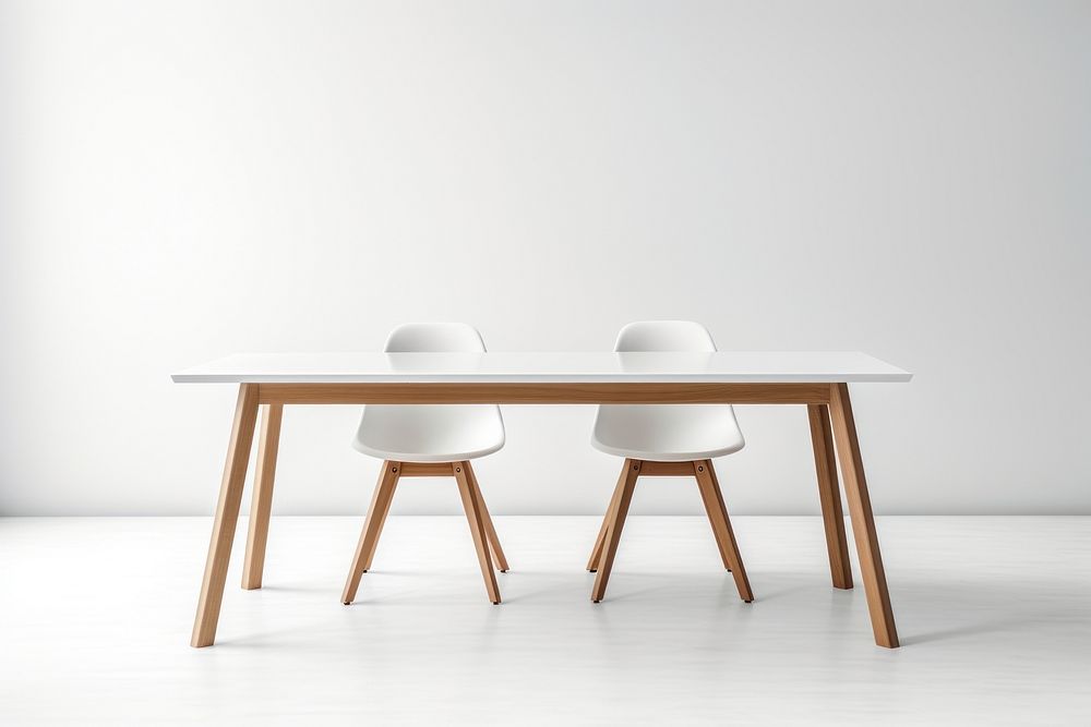 Dinning table architecture furniture chair. AI generated Image by rawpixel.