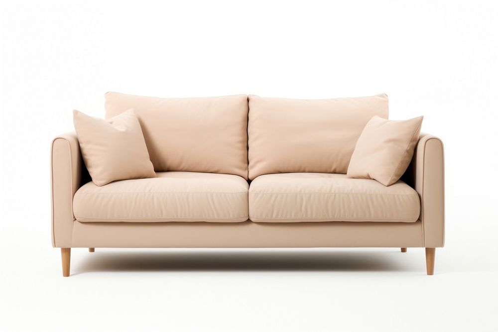 Fabric beige couch furniture cushion pillow. AI generated Image by rawpixel.