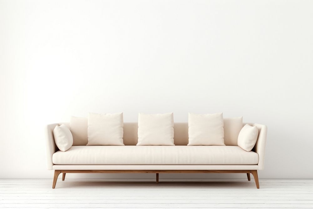 Fabric beige couch architecture furniture cushion. AI generated Image by rawpixel.