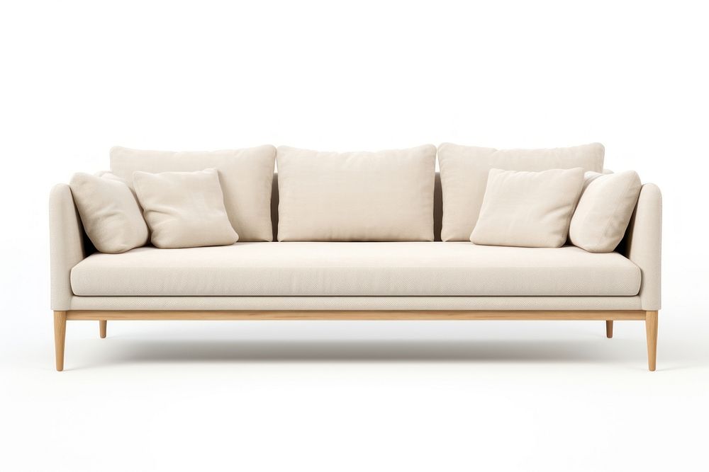 Fabric beige couch furniture cushion pillow. AI generated Image by rawpixel.