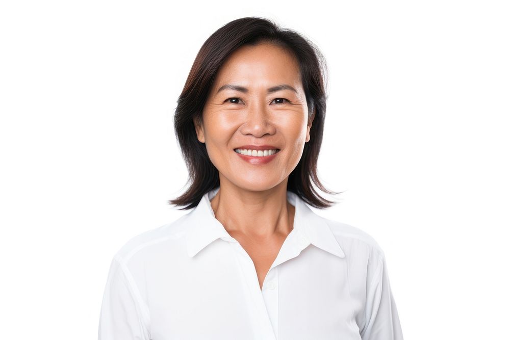 Middle age asian women smiling adult smile. 