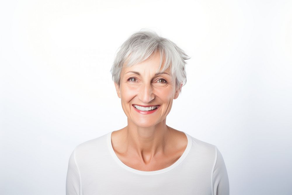 Middle age women portrait smiling adult. 