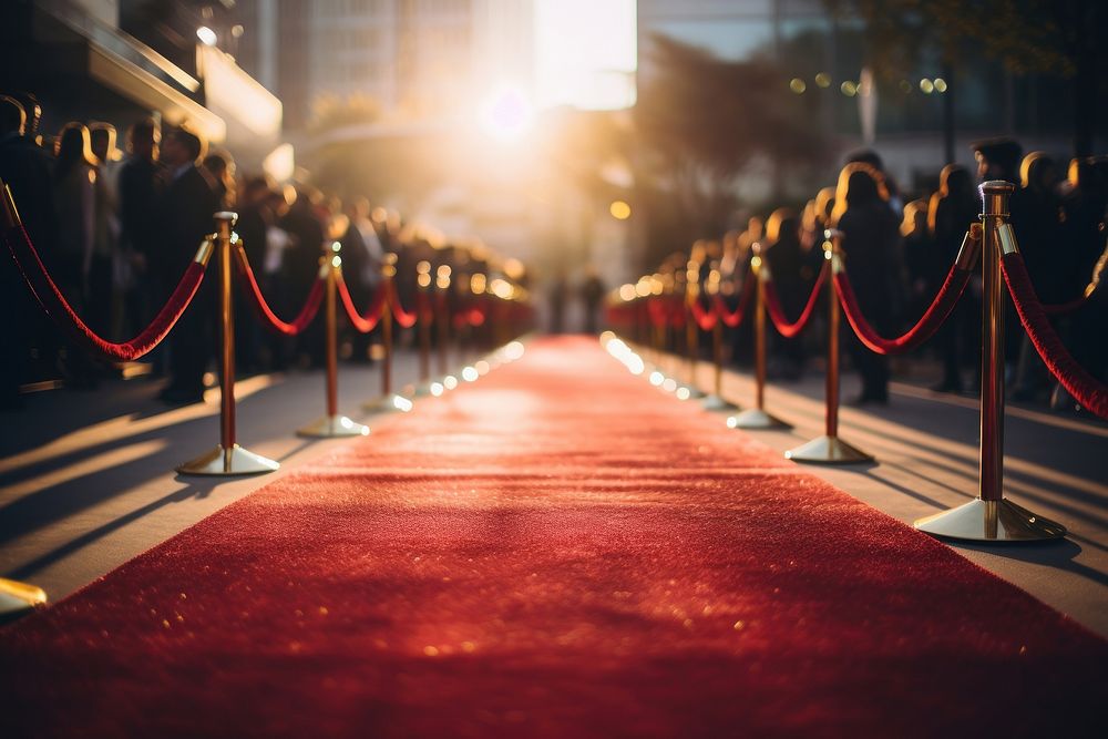 Premiere carpet light red. AI generated Image by rawpixel.