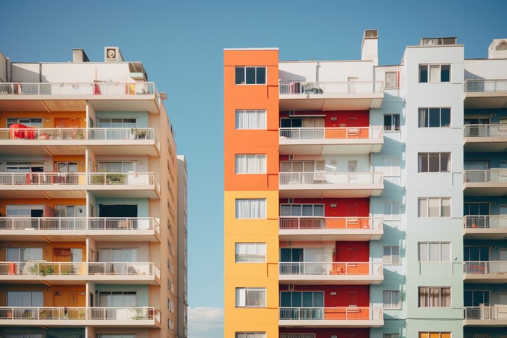 Apartment building architecture apartment city.