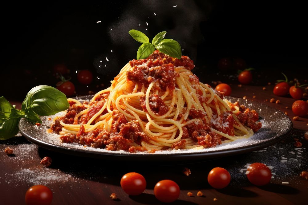 Gourmet italian bolognese pasta spaghetti gourmet plate. AI generated Image by rawpixel.