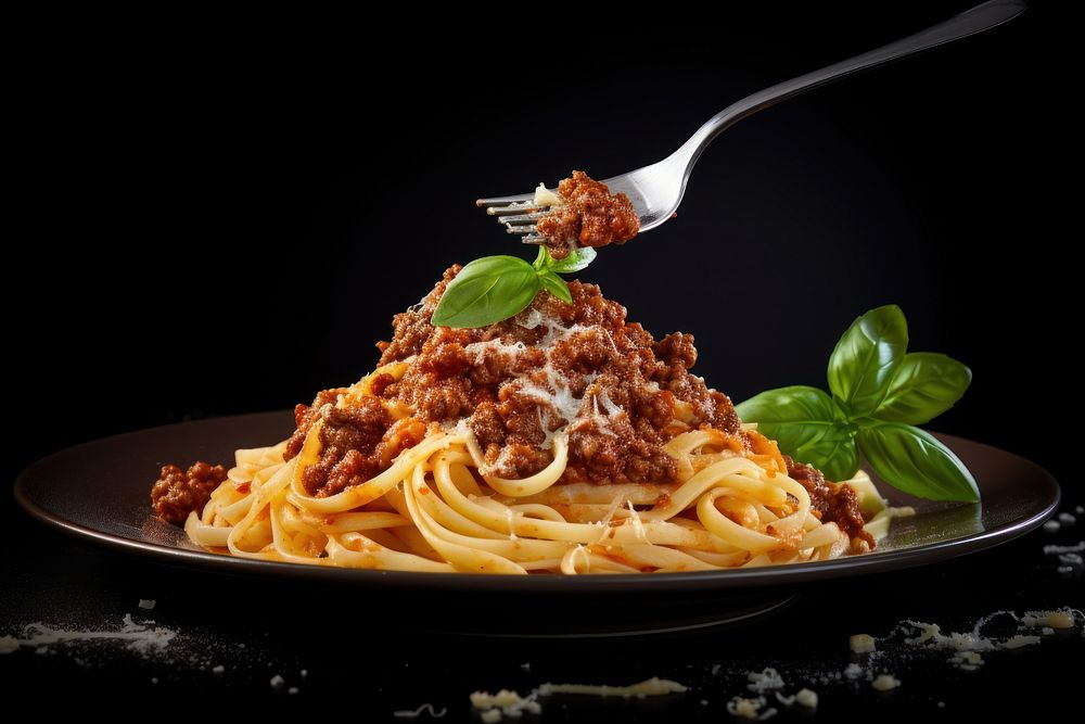 Gourmet italian bolognese pasta spaghetti gourmet plate. 