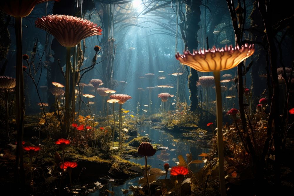 Aquarium outdoors nature fish. AI generated Image by rawpixel.