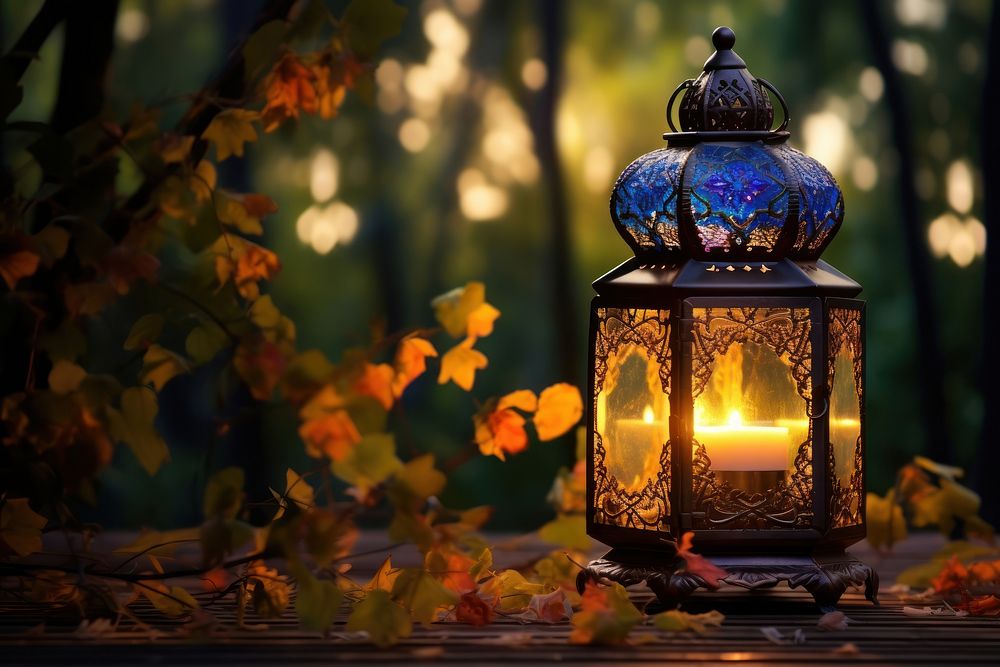 Glowing lantern illuminates celebration glowing autumn. AI generated Image by rawpixel.