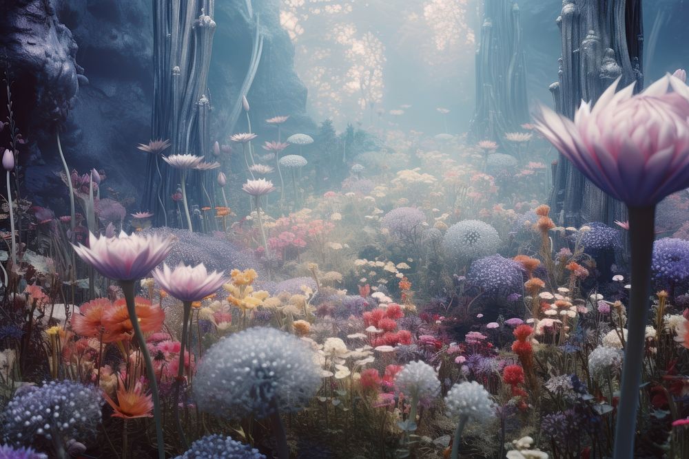 Flower underwater outdoors aquarium. AI generated Image by rawpixel.