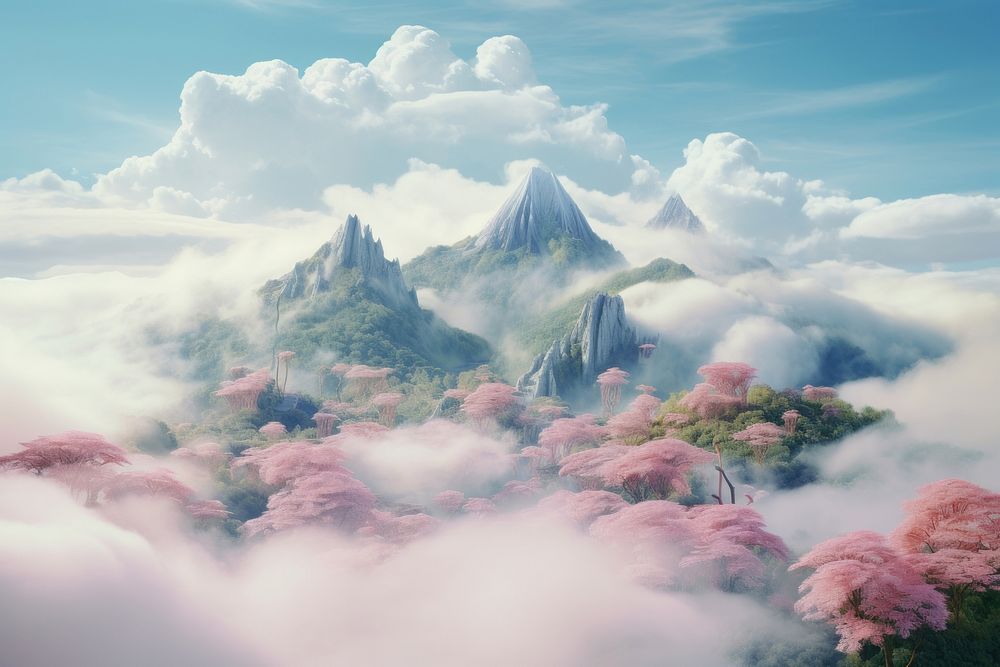 Landscape cloud mountain outdoors. AI generated Image by rawpixel.