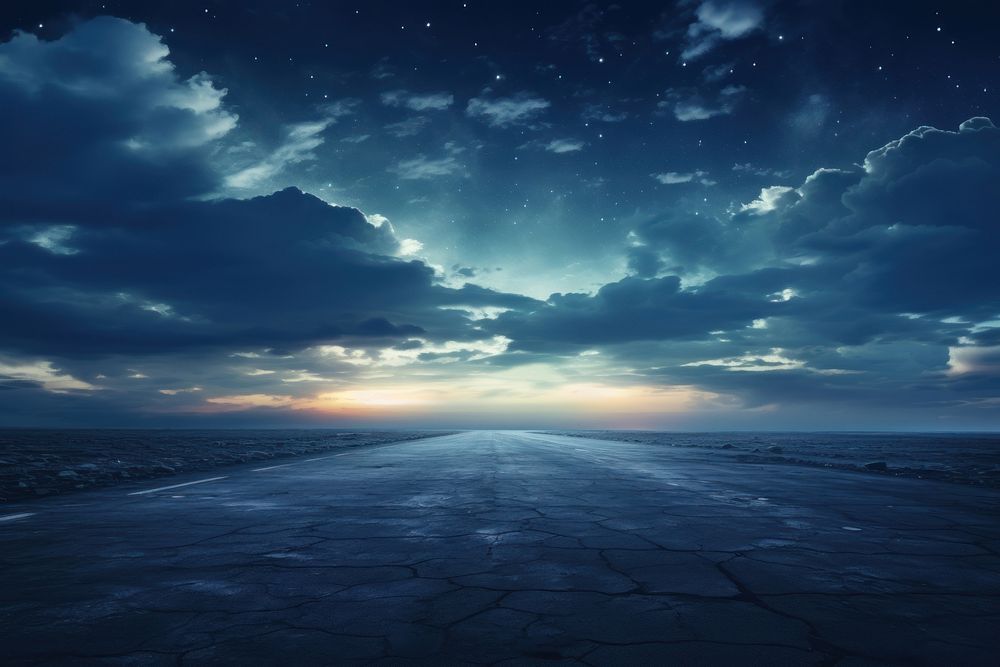 Midnight landscape cloud sky. AI generated Image by rawpixel.