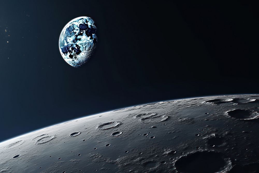 Moon astronomy outdoors planet. AI generated Image by rawpixel.