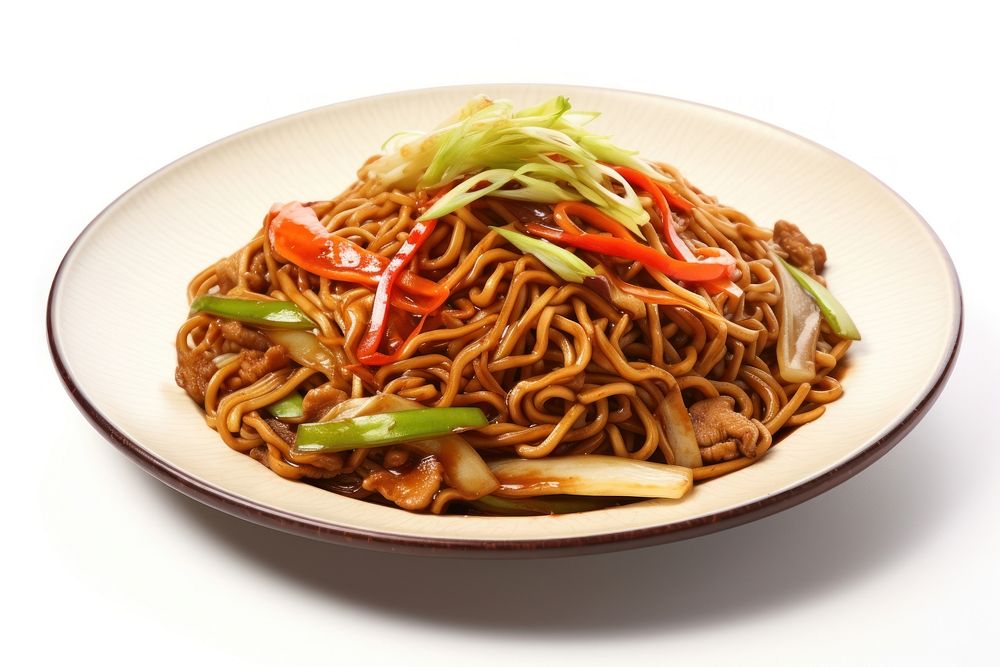Yakisoba noodle plate food. AI generated Image by rawpixel.