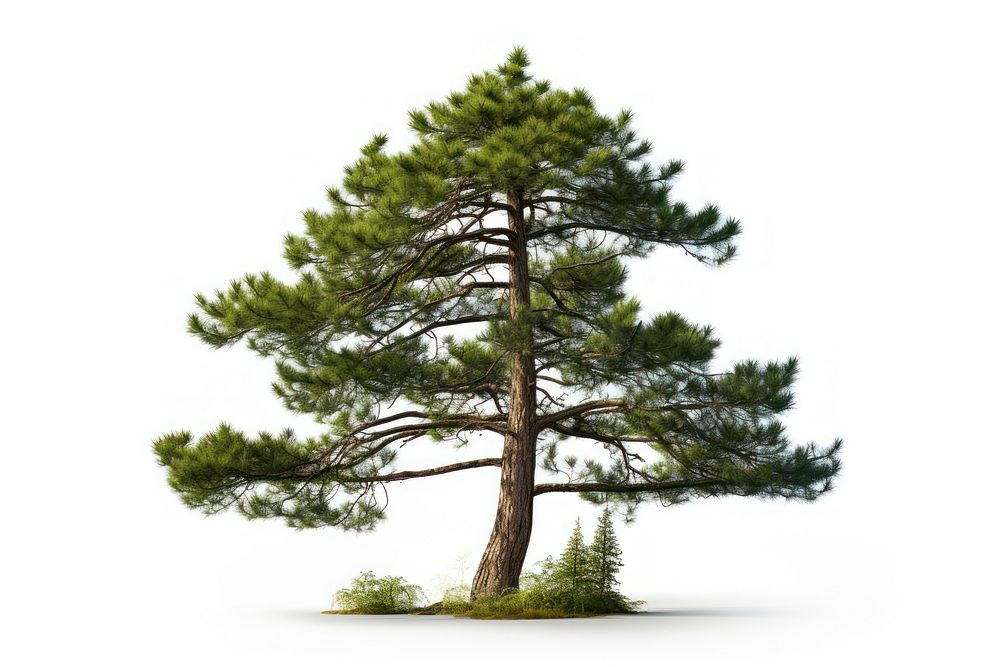 Pine tree plant white background | Free Photo Illustration - rawpixel