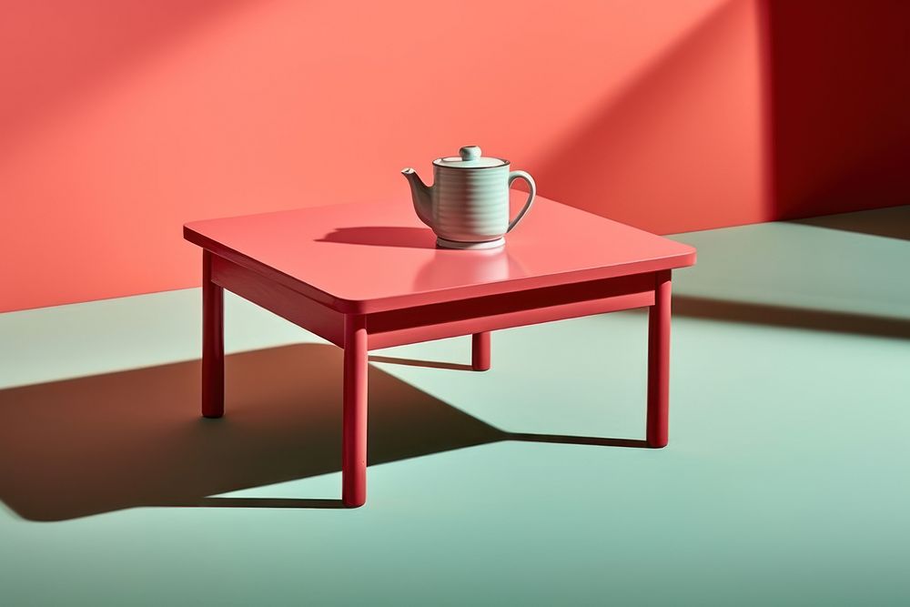 Retro table furniture teapot. 