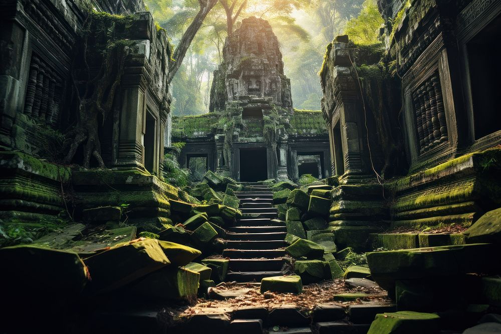Outdoors temple plant spirituality. AI generated Image by rawpixel.