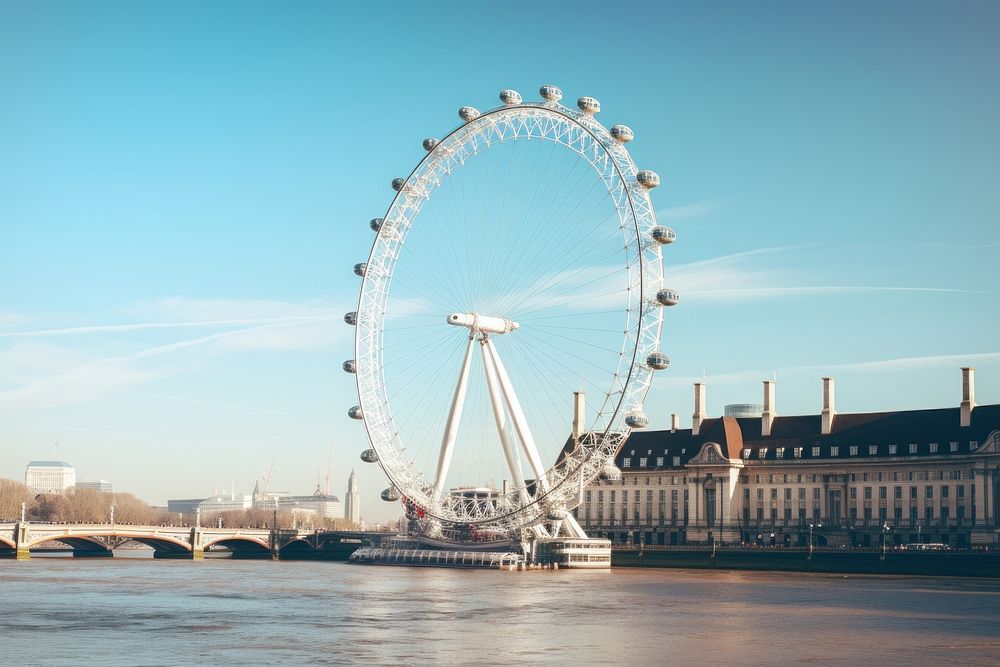 London eye architecture cityscape building. 