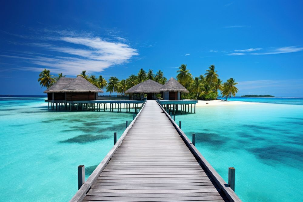 Maldives outdoors nature summer. AI generated Image by rawpixel.