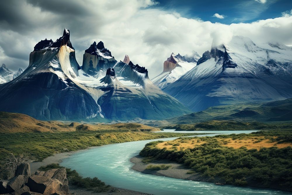 Patagonia wilderness landscape mountain. AI generated Image by rawpixel.