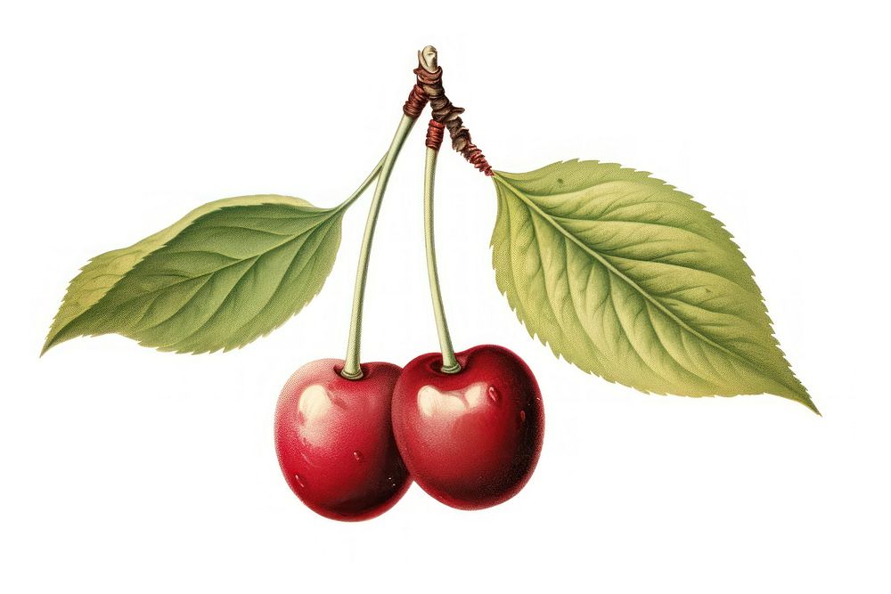 Cherry vintage fruit plant. AI generated Image by rawpixel.