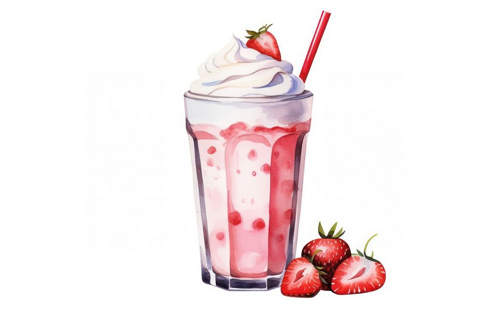 Milkshake milk strawberry milkshake. AI generated Image by rawpixel.