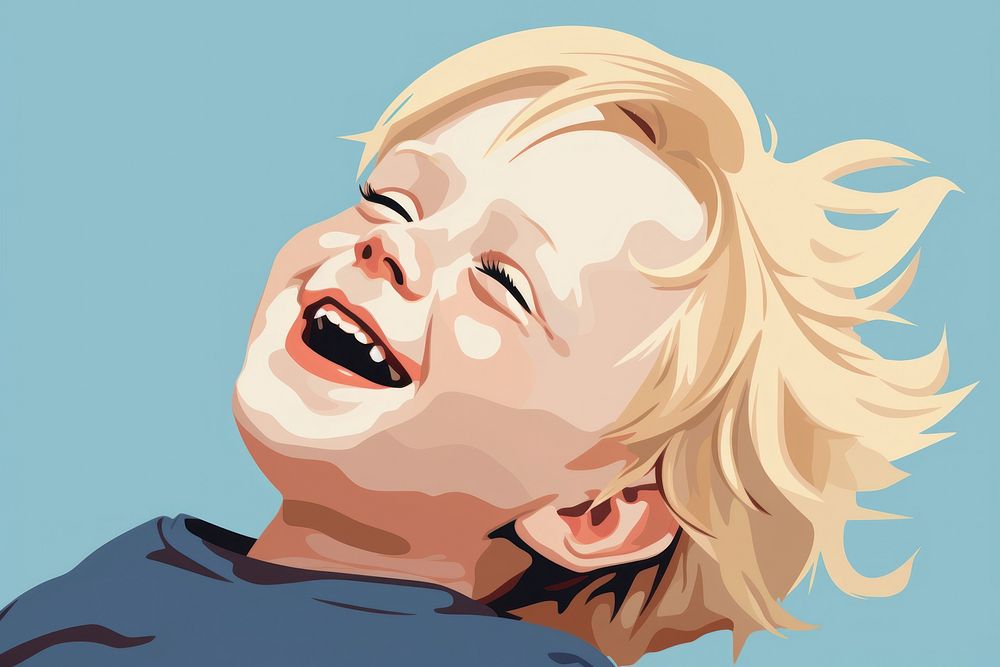 Baby laughing smiling adult. AI generated Image by rawpixel.
