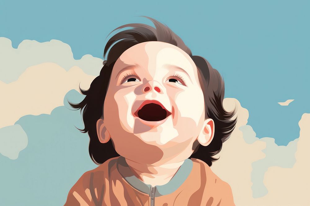 Baby laughing smiling happiness. AI generated Image by rawpixel.