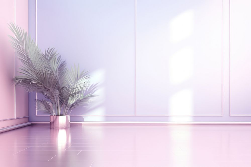 Chrome empty room plant flooring architecture. AI generated Image by rawpixel.