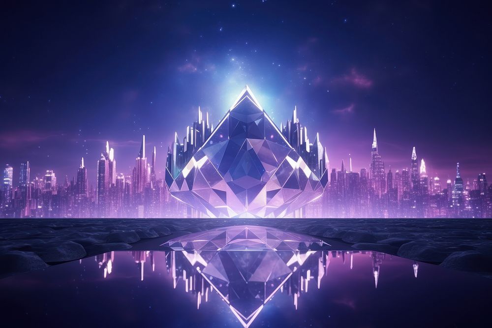 Night landscape outdoors diamond. AI generated Image by rawpixel.