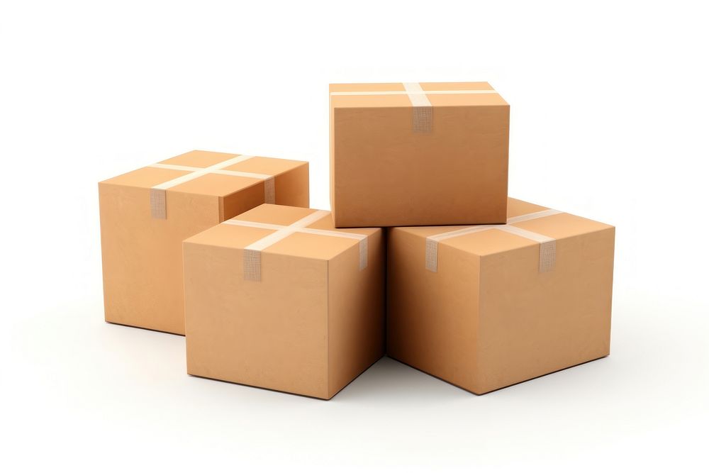 Stacked moving cardboard boxes. AI generated Image by rawpixel.