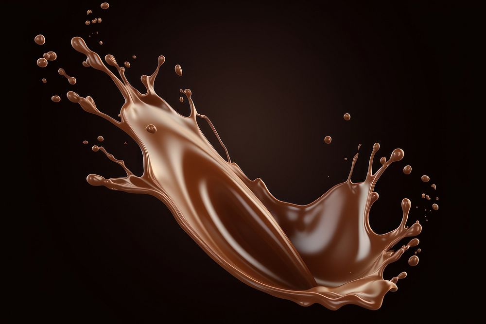 3D Realistic milk chocolate splash refreshment splashing abstract. AI generated Image by rawpixel.