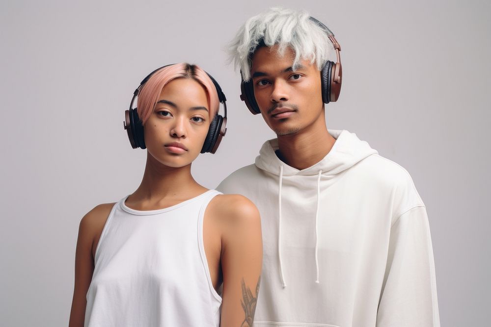 Headphones photography portrait fashion. AI generated Image by rawpixel.