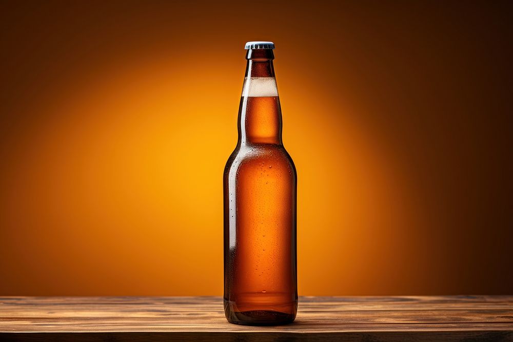 Bottle beer glass drink. AI generated Image by rawpixel.