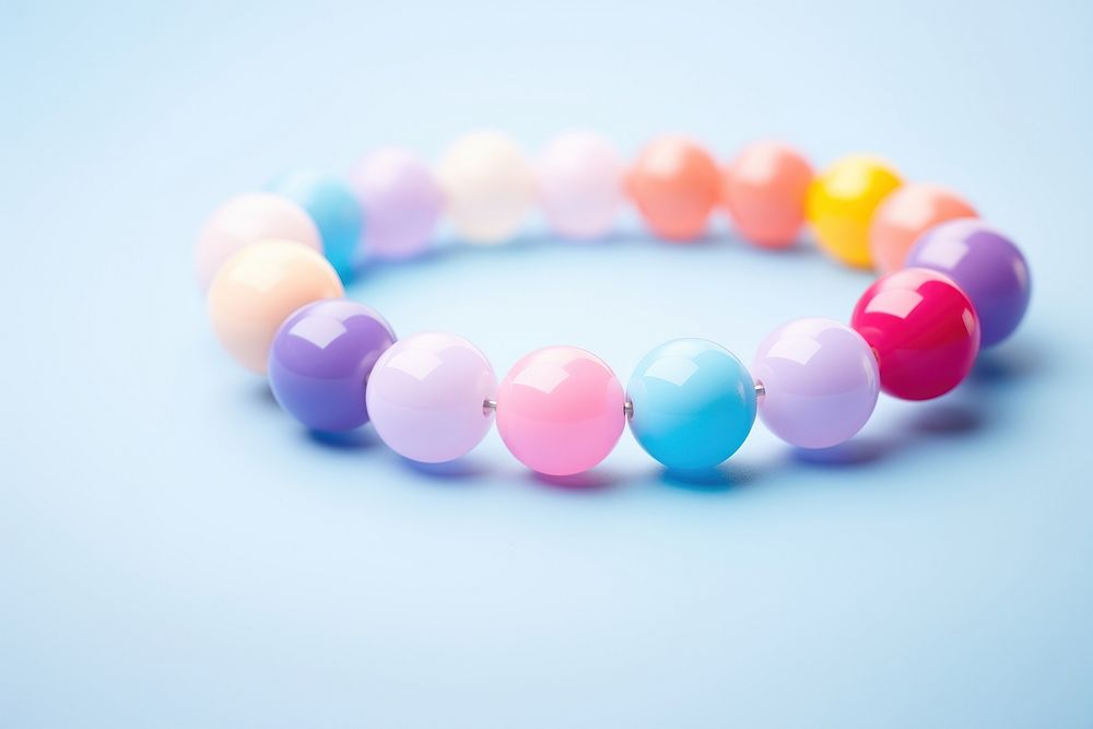 Pastel bead bracelet necklace jewelry. AI generated Image by rawpixel.
