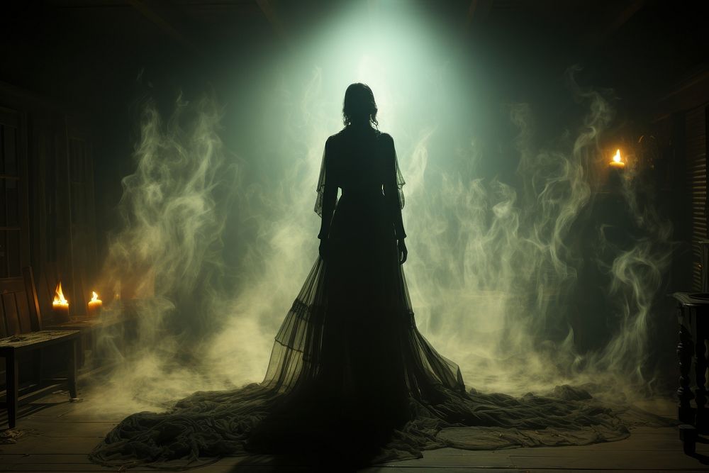 Ghostly female dress adult spirituality. AI generated Image by rawpixel.