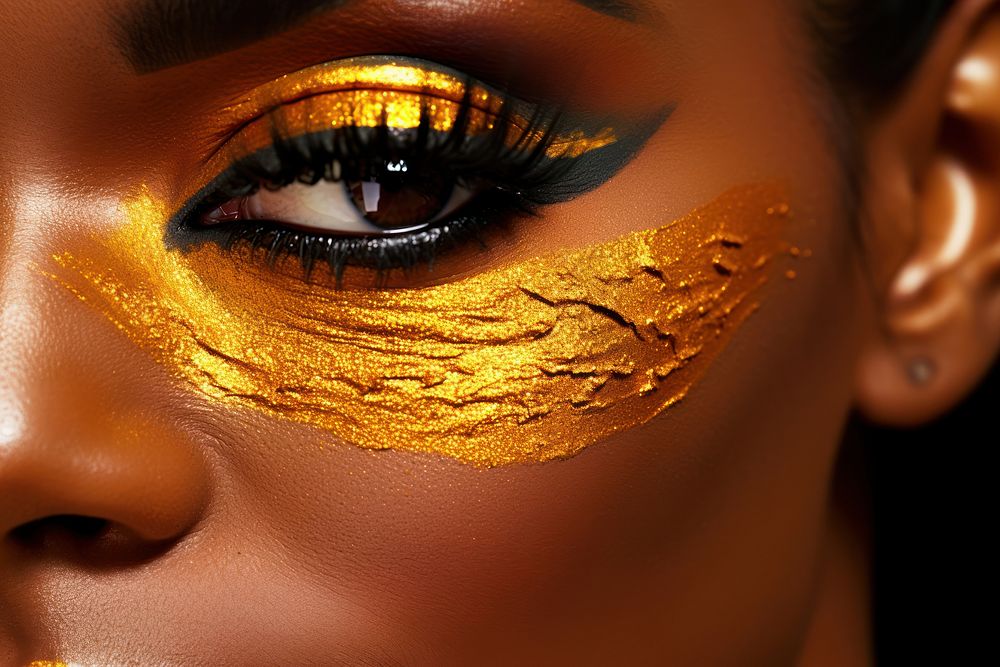 Cosmetics adult woman gold. 