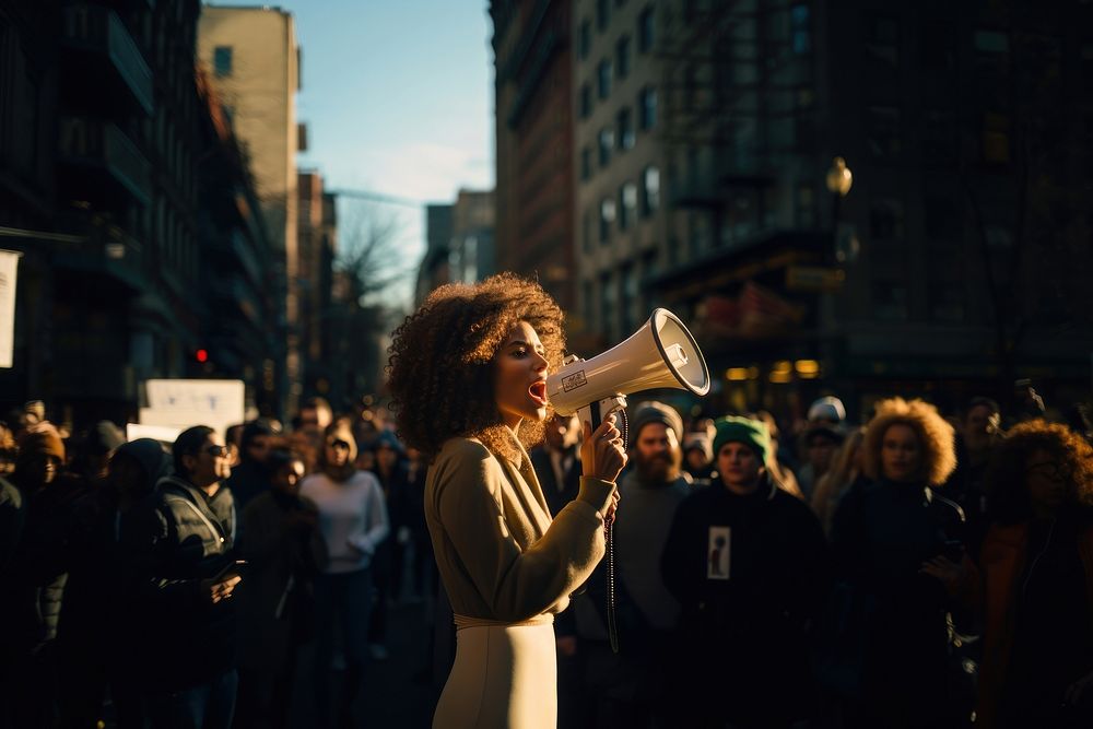 Shouting protest female people. AI generated Image by rawpixel.