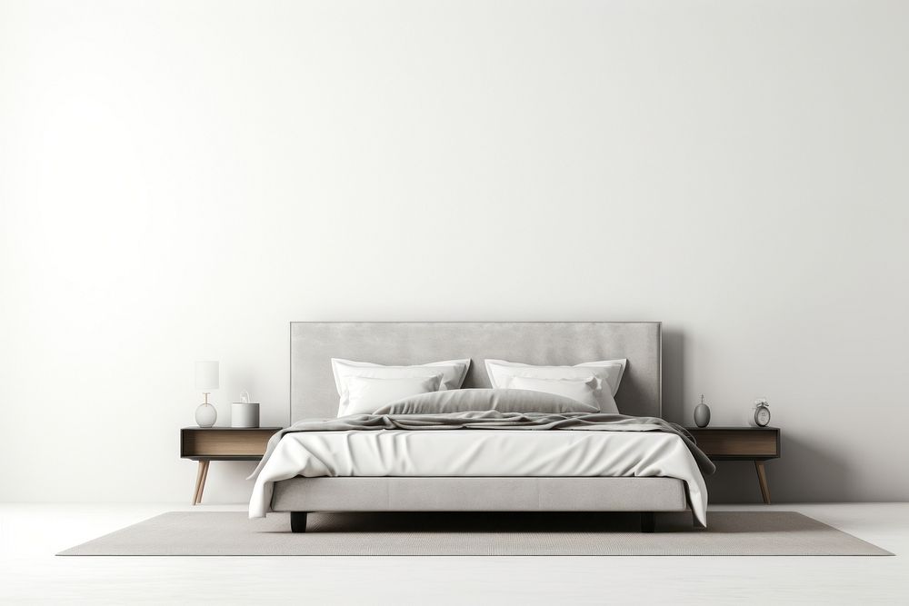 Bedroom furniture pillow white. AI generated Image by rawpixel.
