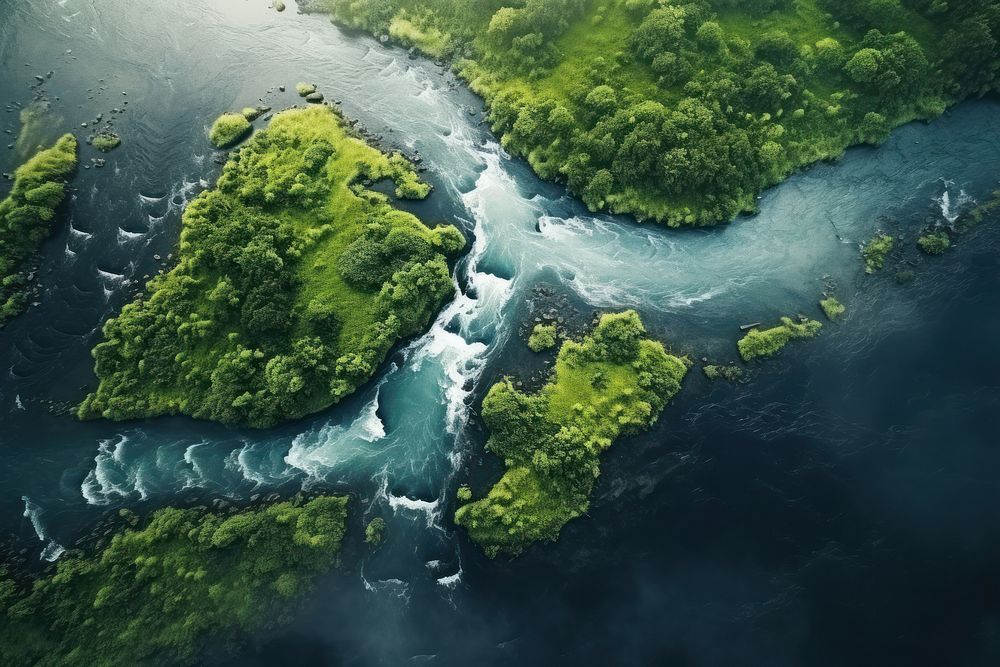 Nature river outdoors forest. AI generated Image by rawpixel.